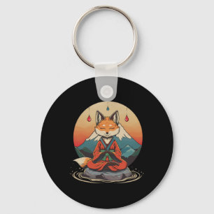 Chaveiro Montanha de Meditação da Raposa Vermelha Yoga Zen