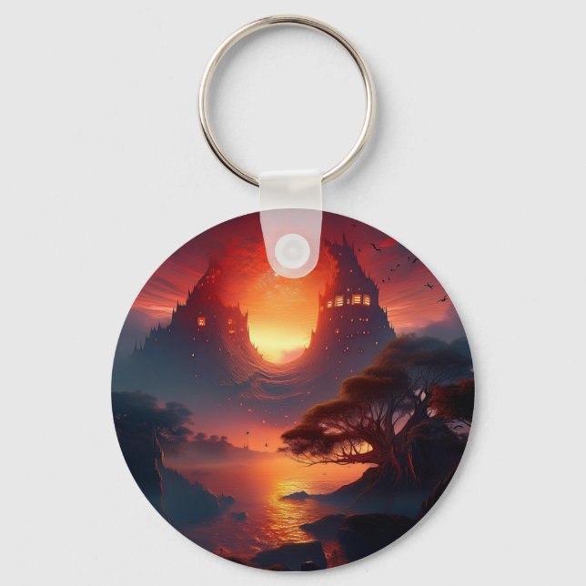 Chaveiro Montanha Rock Houve Casas Que Sobrepõem O Lago Sun (Frente)