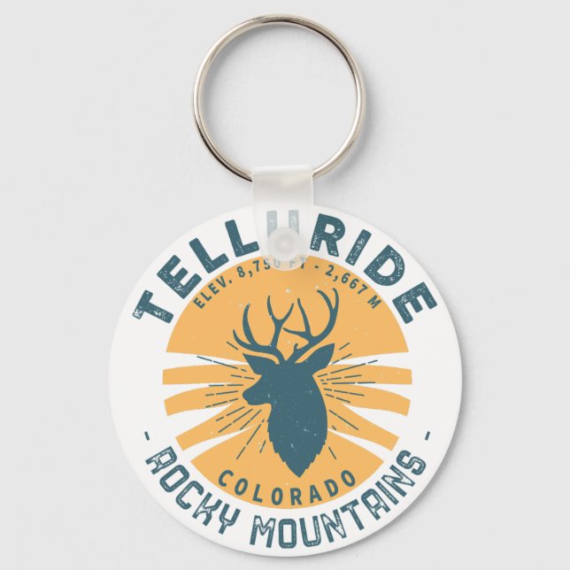 Chaveiro Montanhas Telluride Colorado - Ski Souvenir (Frente)