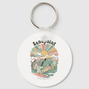 Chaveiro Montanhas Vintage Sandpoint Idaho Caminhada Pôr do