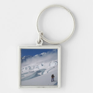 Chaveiro Montanhista no glaciar Tasman no Monte