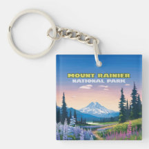 Monte Rainier National Park Washington Retro