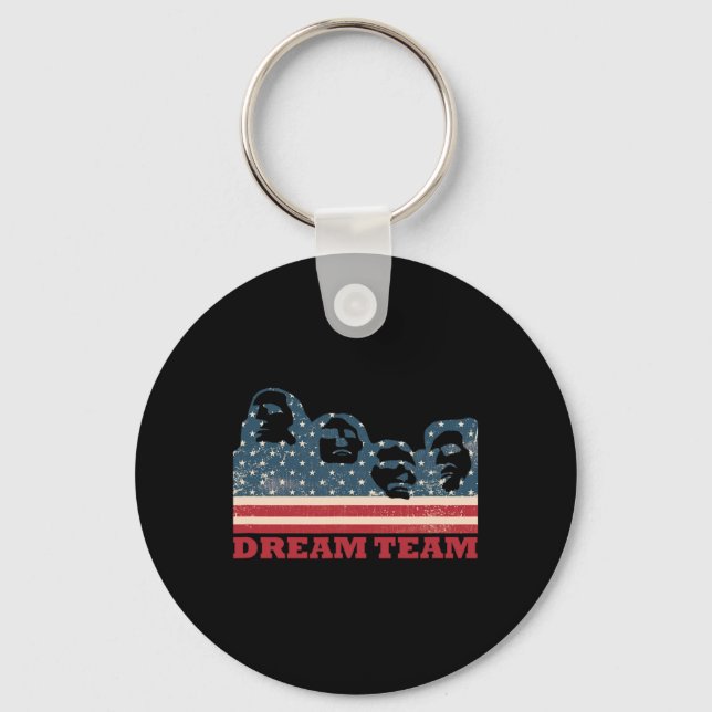 Chaveiro Monte Rushmore Dream Team Patriotic Usa Flag Ameri (Frente)