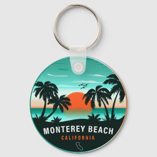 Chaveiro Monterey Beach California Retro Sunset Souvenirs