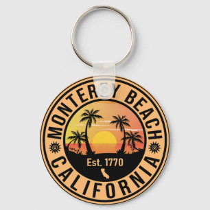 Chaveiro Monterey Beach California Retro Sunset Souvenirs