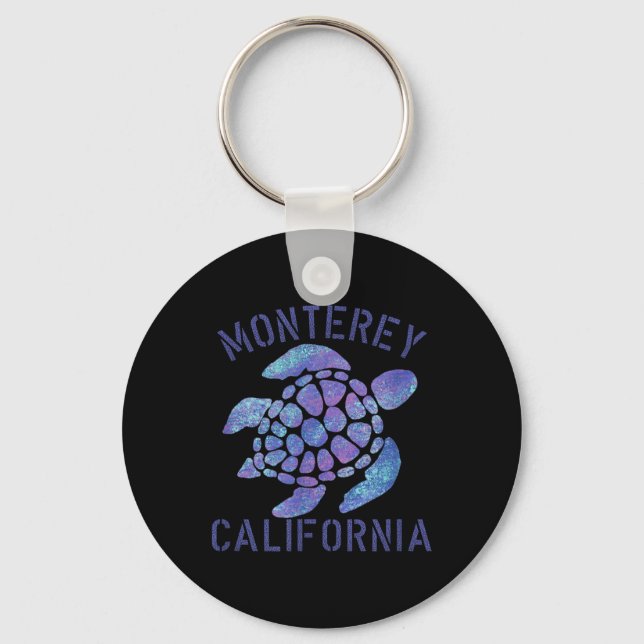 Chaveiro Monterey, Ca Beach Design _ Presente de Tartaruga  (Frente)