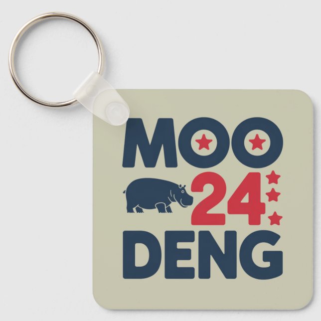 Chaveiro Moo Deng 2024 Moo Deng Moo Deng Bebe Hipopótamo Fo (Frente)