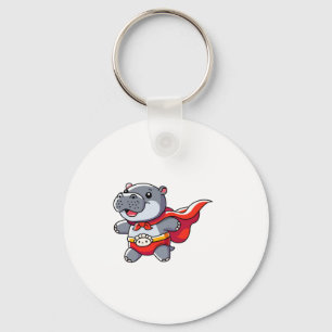 Chaveiro Moo Deng Baby Hippo Super-Herói Crianças Bonitas D