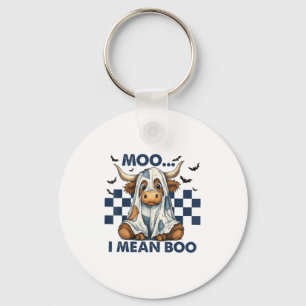 Chaveiro Moo Retro Quero Dizer Boo Blue Denim Dia de as Bru