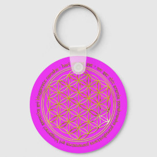 Chaveiro Moola Mantra / Blume Des Lebens rosa