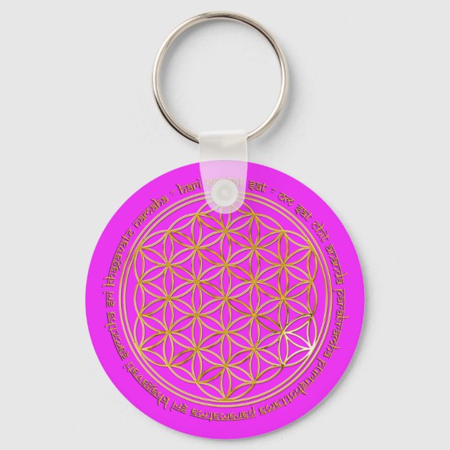 Chaveiro Moola Mantra / Blume Des Lebens | rosa (Frente)