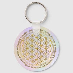 Chaveiro Moola Mantra, flor a vida  /pastell