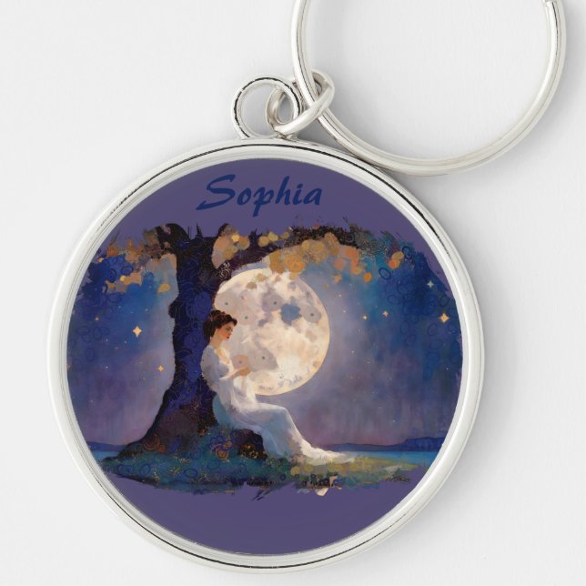 Chaveiro Moonlit Dreamer - Serene Night Sky (Frente)