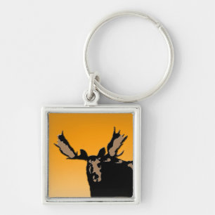 Chaveiro Moose no Sunset - Arte original sobre a vida selva