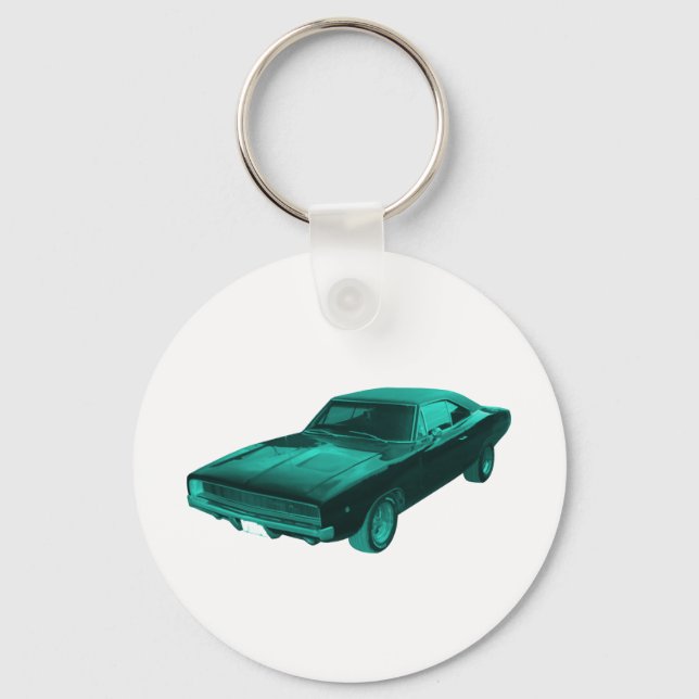 Chaveiro Mopar azul do carregador de borda de 1968 (Frente)