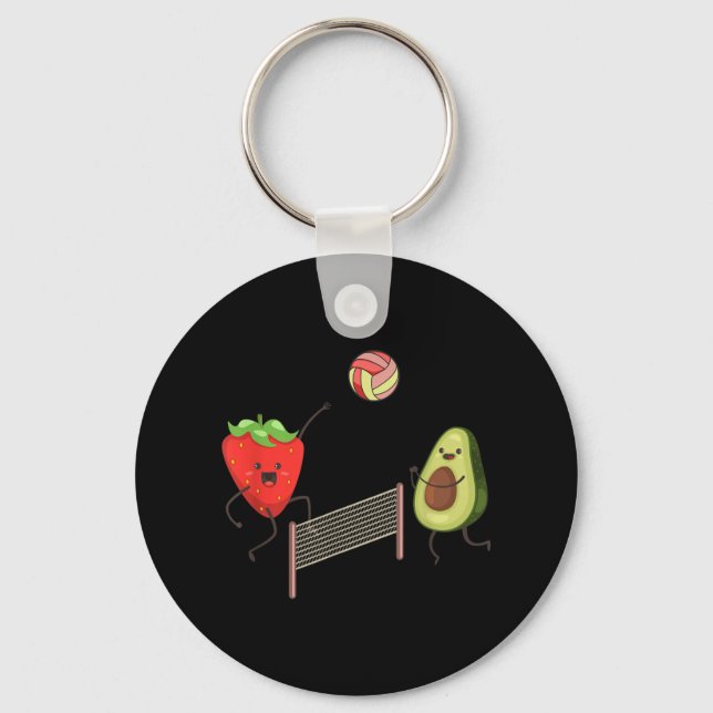 Chaveiro Morango Divertido Avocado Jogando Presente De Vole (Frente)