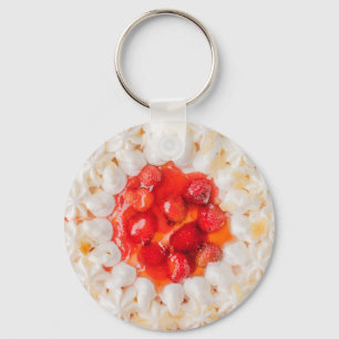 Chaveiro Morango tarolo sobremesa branco vermelho