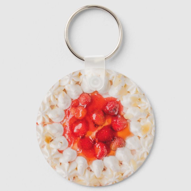 Chaveiro Morango tarolo sobremesa branco vermelho (Frente)