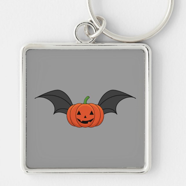 Chaveiro Morcego de Abóbora de Halloween (Frente)