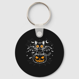 Chaveiro Morcego Halloween _ Gato Preto Asas de Morcego Gat