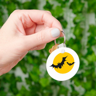 Chaveiro Morcegos de Halloween Silhueta Lua Cheia