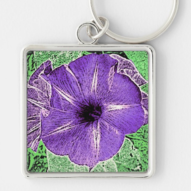 Chaveiro Morning Glory Block Impressão - violeta suave (Frente)