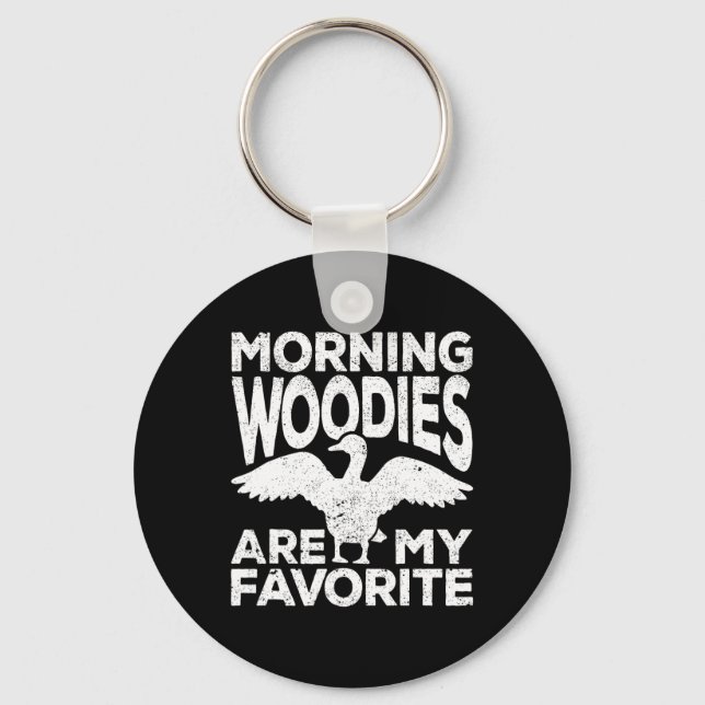 Chaveiro Morning Woodies É Meu Pato Favorito Caçando Fome (Frente)