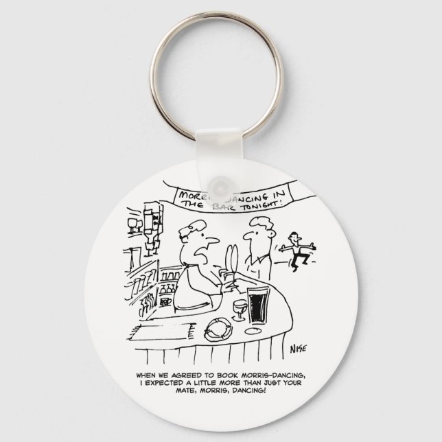 Chaveiro Morris Dançando em Pub. Tradicional Dança Morris (Frente)