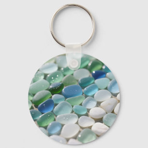 Chaveiro Mosaico de Vidro do Mar Ocean Blues Tranquilo