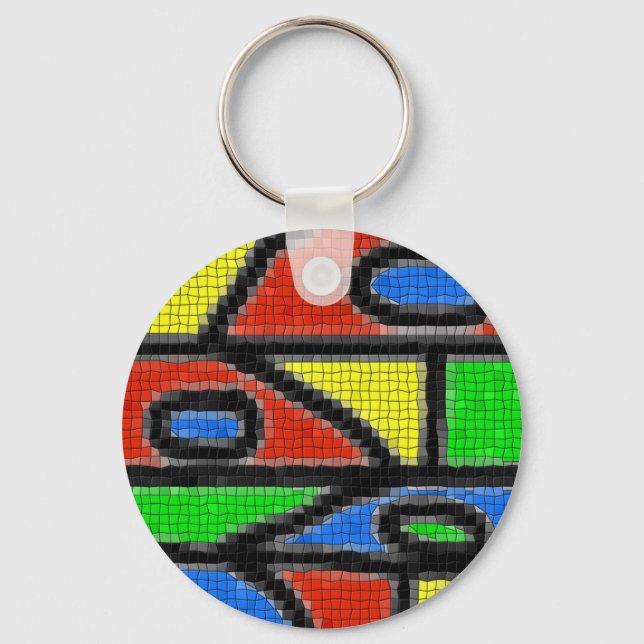 Chaveiro Mosaico feito à mão, arte moderna. (Frente)