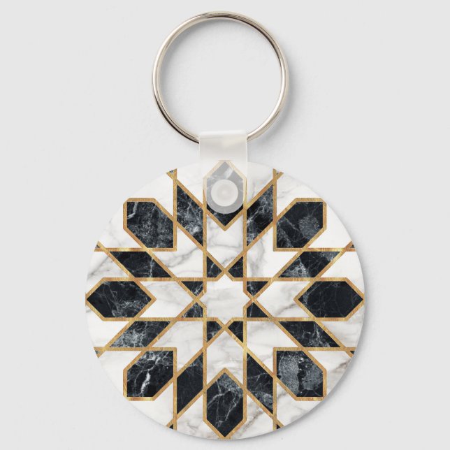 Chaveiro Mosaico marmorense preto e branco (Frente)