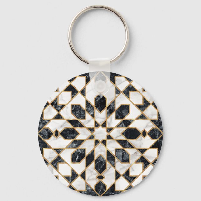 Chaveiro Mosaico marmorense preto e branco (Frente)