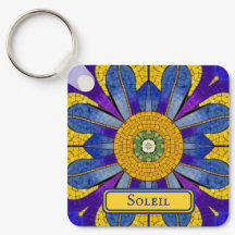 Mosaico Provencal Amarelo e Azul adiciona texto em