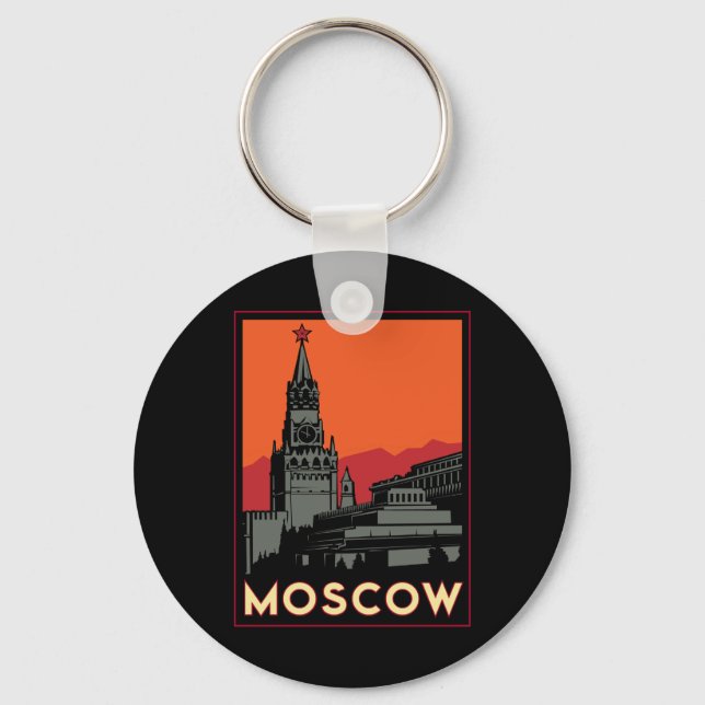 Chaveiro moscou rússia kremlin art deco retro viagem (Frente)