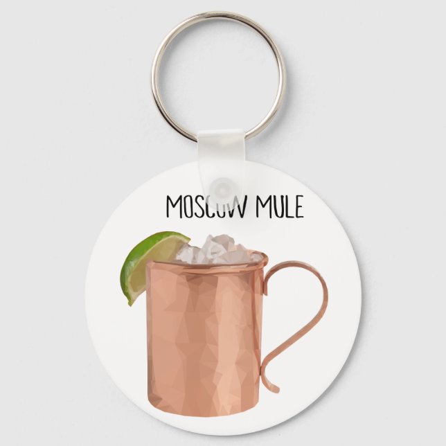 Chaveiro Moscow Mule Copper Mug Low Poly Geometric Design (Frente)