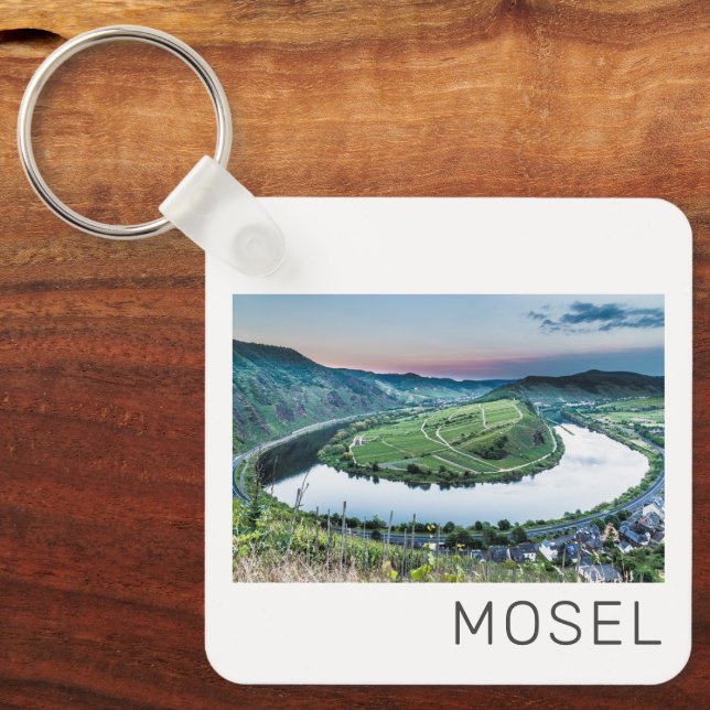 Chaveiro Moselle Calmont Loop Bremm Sunset River Souvenir (Frente)