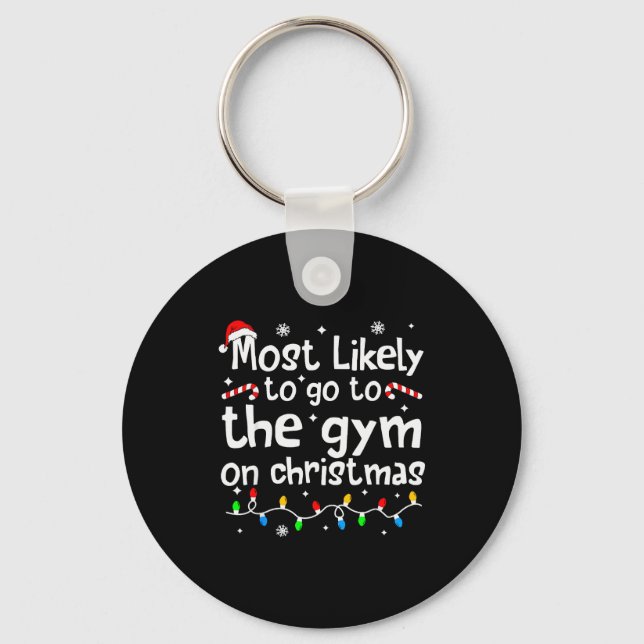 Chaveiro Most Likely To The Gym On Christmas Workout Matchi (Frente)