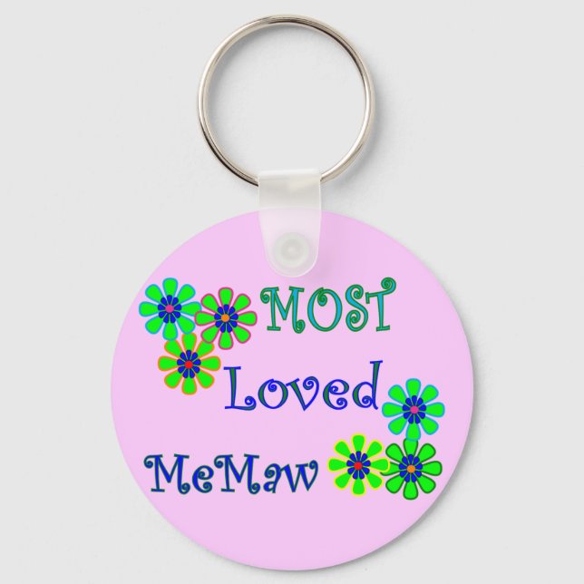 Chaveiro "Most Loved MeMaw"  Mother's Day Gifts (Frente)