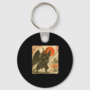 Chaveiro Mothman Samurai Traje de Guerreiro Japonês Sumi-e 