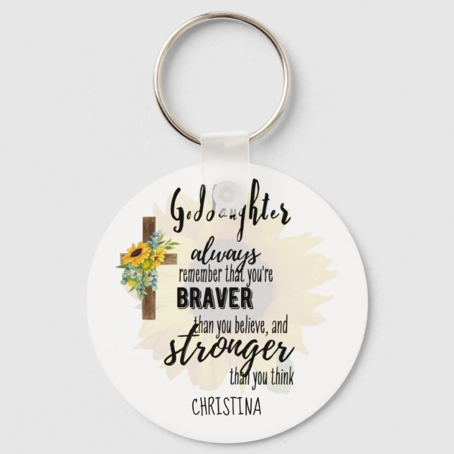 Chaveiro Motivação de Dama de adolescente Citação de Girass (Frente)