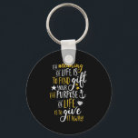 Chaveiro Motivação Inspirativa Cita O Significado Da Vida<br><div class="desc">Citação de motivação inspiradora para manter você inspirado e motivar outros ao seu redor. Belo ditado sobre ser gentil com os outros, o ato de doar, filantropia, voluntariado e ajudar aqueles necessitados. O significado da vida é encontrar seu presente. O objetivo da vida é doá-la. A cor de fundo pode...</div>