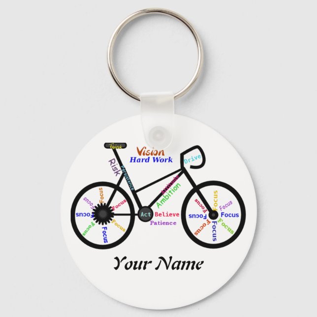 Chaveiro Motivational Bike, Cycle, Biking, Esportes Palavra
