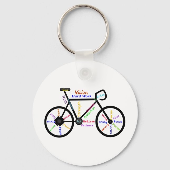 Chaveiro Motivational Bike, Cycle, Biking, Esportes Palavra (Frente)