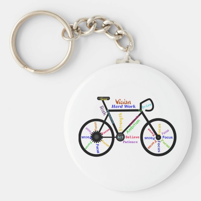 Chaveiro Motivational Bike, Cycle, Biking, Esportes Palavra (Frente)