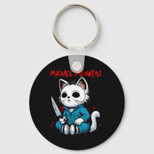 Chaveiro Motivo de Gato Engraçado Gráfico de Gato Louco Mic