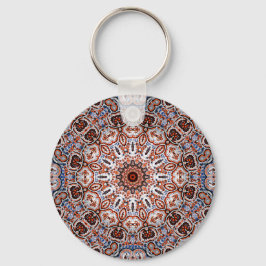 Chaveiro Motivo de Mandala em Tons Neutros