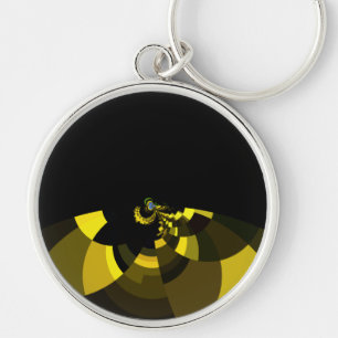 Chaveiro Motivo Vetorial Opulento Impressão de Arte Preto e