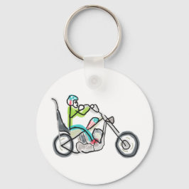 Chaveiro Motocicleta Chopper Stickman