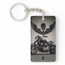 Motocicleta personalizada com gráfico de caveira e