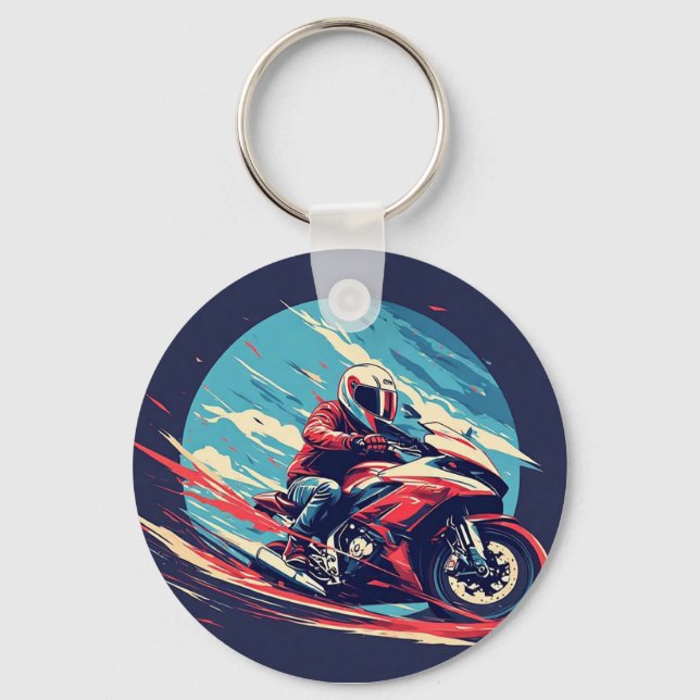 Chaveiro Motociclista Correndo (Frente)